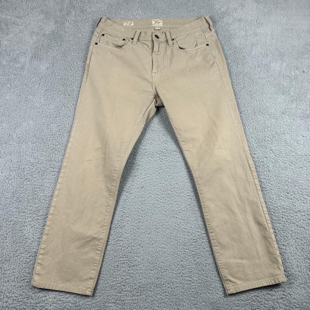 J.Crew‎ 484 Slim-Fit Pant Mens 32x30 (Fits 30x26) Khaki Tan Stretch Cotton Twill